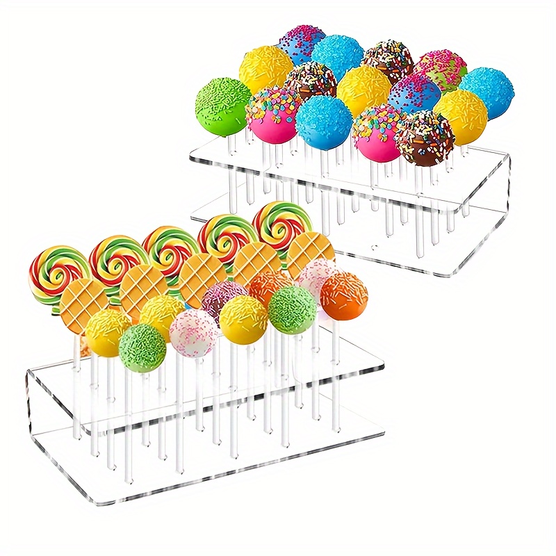 

2pcs Clear Acrylic Lollipop Display Holders, 15/18/20-hole Clear Acrylic Lollipop Stands, Tabletop Decor Stands For Home Restaurant Retail Store