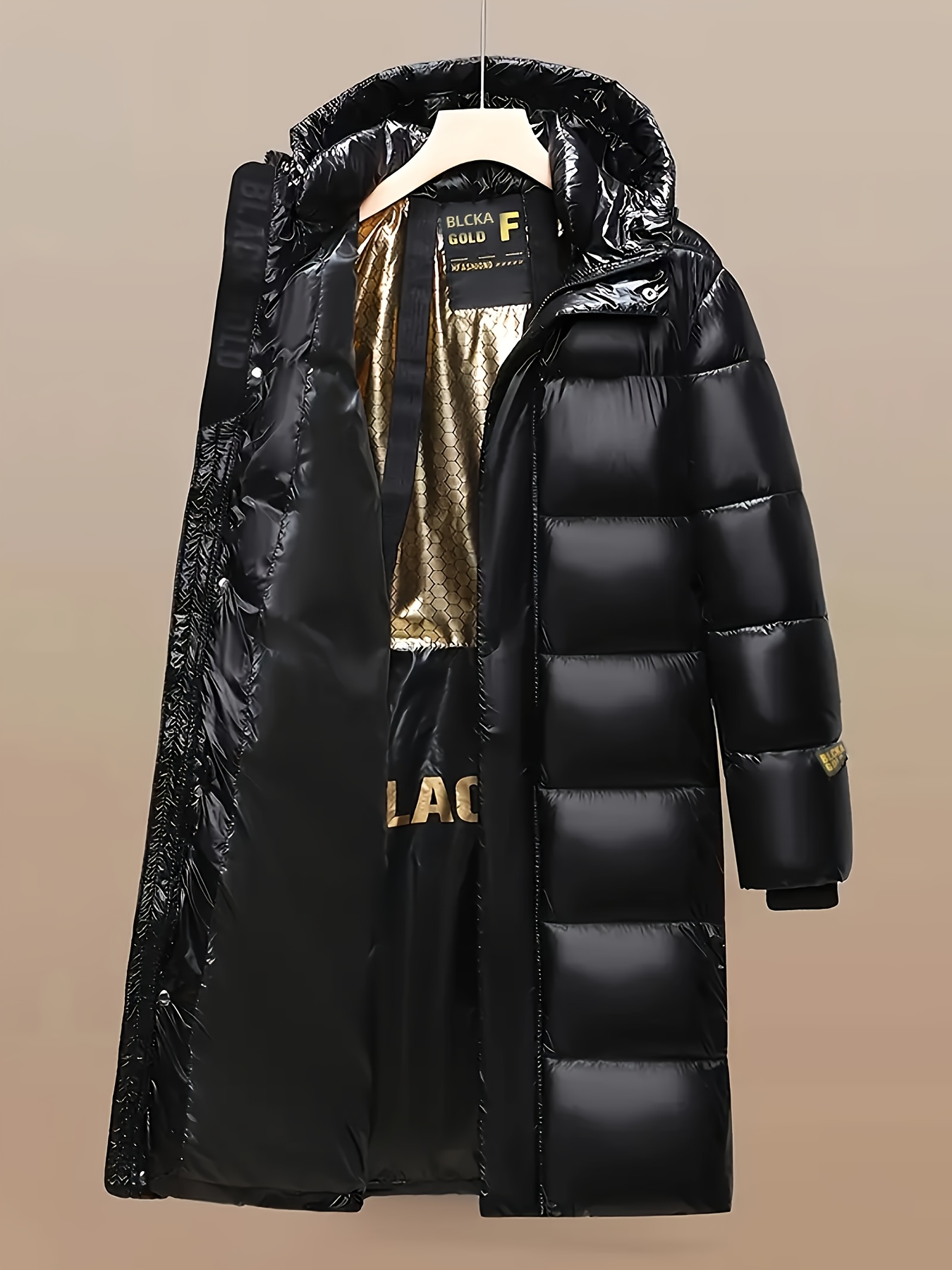 *' Winter Down Jacket Warm Cozy Hooded Puffer Coat with Black,  Over-The-Knee Length for Boys and Girls, Machine Washable