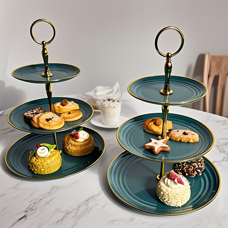 E-shop 2er-Set 3-lagiger Dessertständer, geeignet für Neujahrsparty, Weihnachtsparty, Hochzeitsdessert, Obstpräsentation