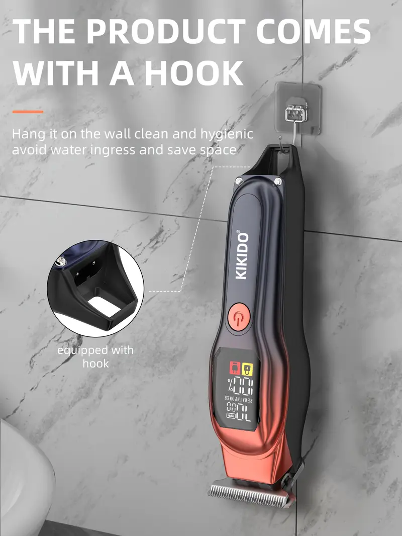 kk a2 electric hair clipper high speed 7000rpm portable two speed adjustable powerful motor charging led battery display essential for travel mens gift Product details 5
