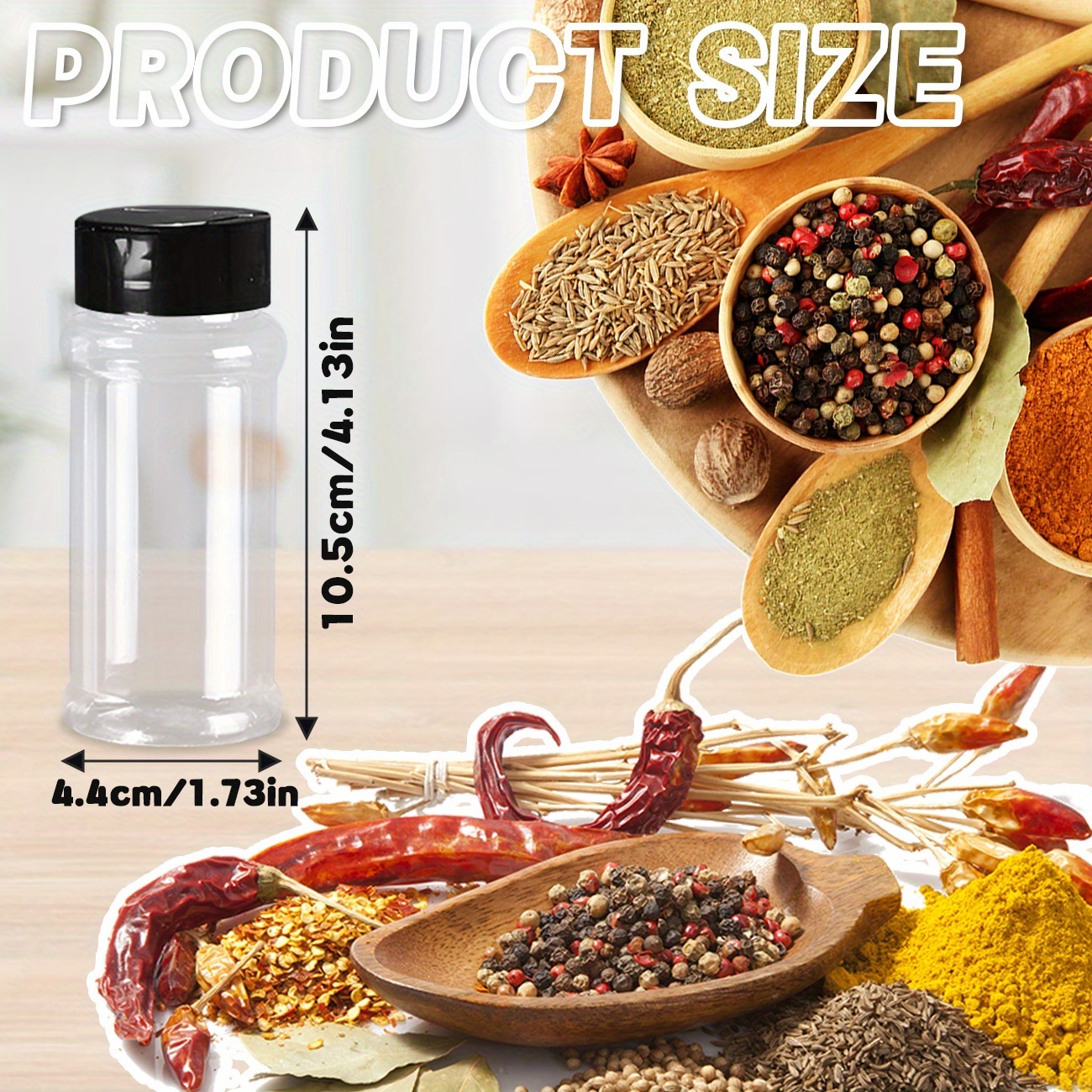 10 16pcs reusable transparent plastic spice jars Temu Norway