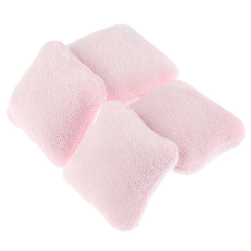 

4 mini coussins en fausse fourrure rose vif en polyester