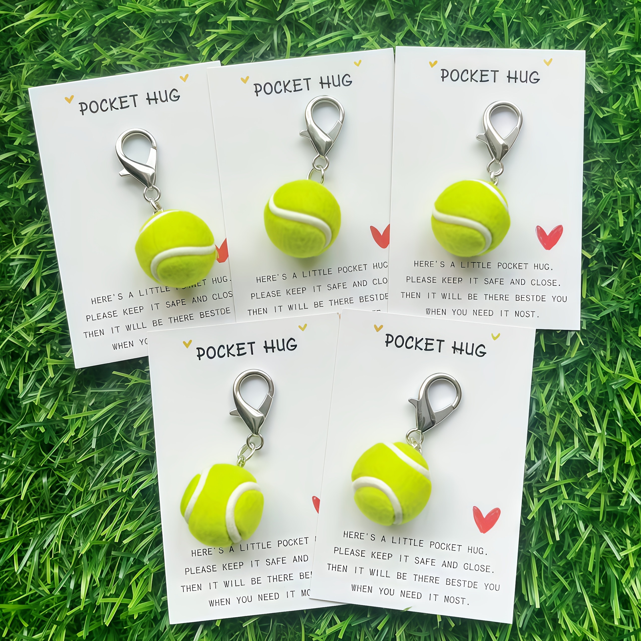 TEMU 1/2/5 piezas llaveros de baloncesto y tenis con dijes y mensaje inspirador, tarjeta de de bolsillo, llavero para amantes de los deportes - Ideal