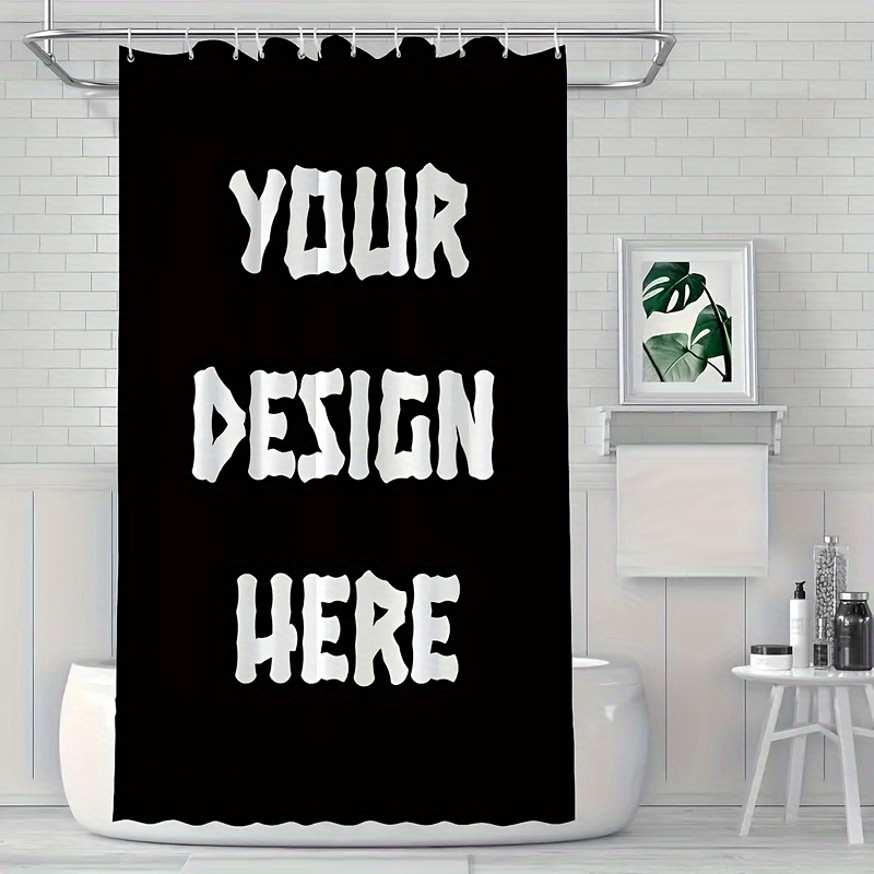 TEMU 1pc Custom Pattern Autumn Creative Printed Shower Curtain, Home Decor Window Curtain, Bathroom Shower Curtain, Bathroom Curtain, No Drilling