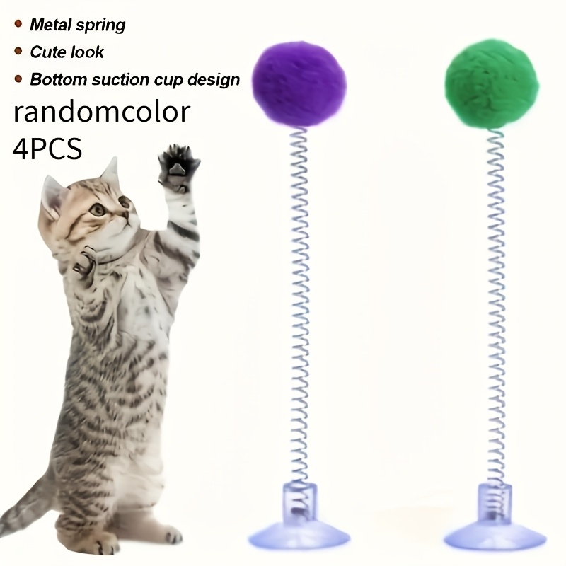2pcs Cat Teaser Wand Set with Suction Cup Base