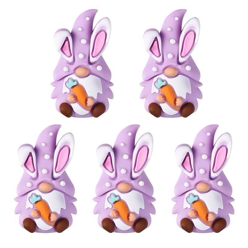 

5pcs Cute 3d Cartoon Bunny Silicone Beads With , Bead Charms For Jewelry Making