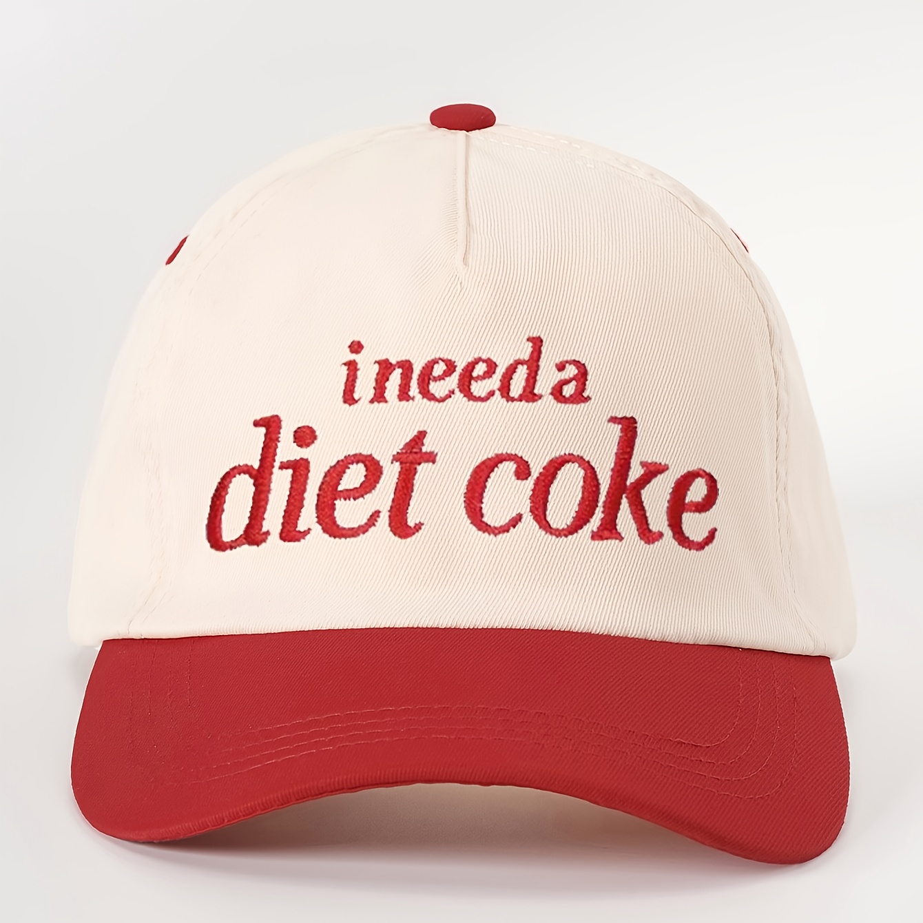 TEMU 1 Embroidered Diet Colorblock Baseball , Unisex Trucker Hat, Breathable And Adjustable, Golf Hat For Men And Women, Summer Fashion With Curved