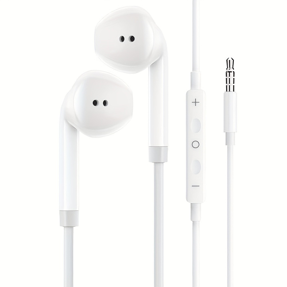 E-shop Stereo Kabel-Ohrhörer mit Klinkenstecker – Kompatibel mit Smartphones/Tablets/PC/Laptop, In-Ear-Kopfhörer mit Jack, Plug-and-Play für Anrufe &