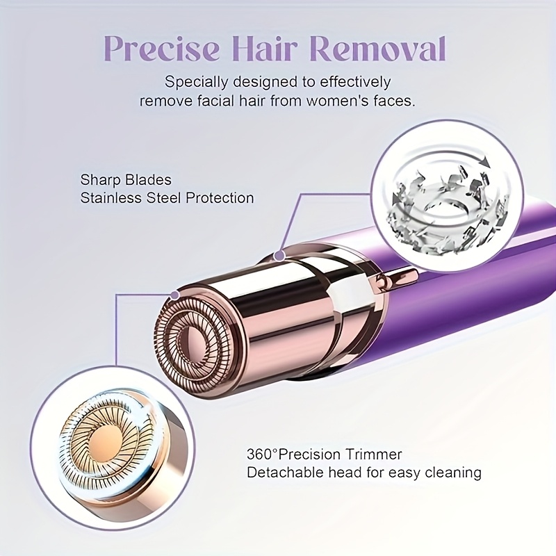 Rechargeable Electric Mini Lipstick Epilator For Women - Painless Hair Removal For Face, Bikini Line & Armpits, USB Charging, Stainless Steel Blades, Compact Design For On-the-Go Use, Beauty Tool | Best Gift