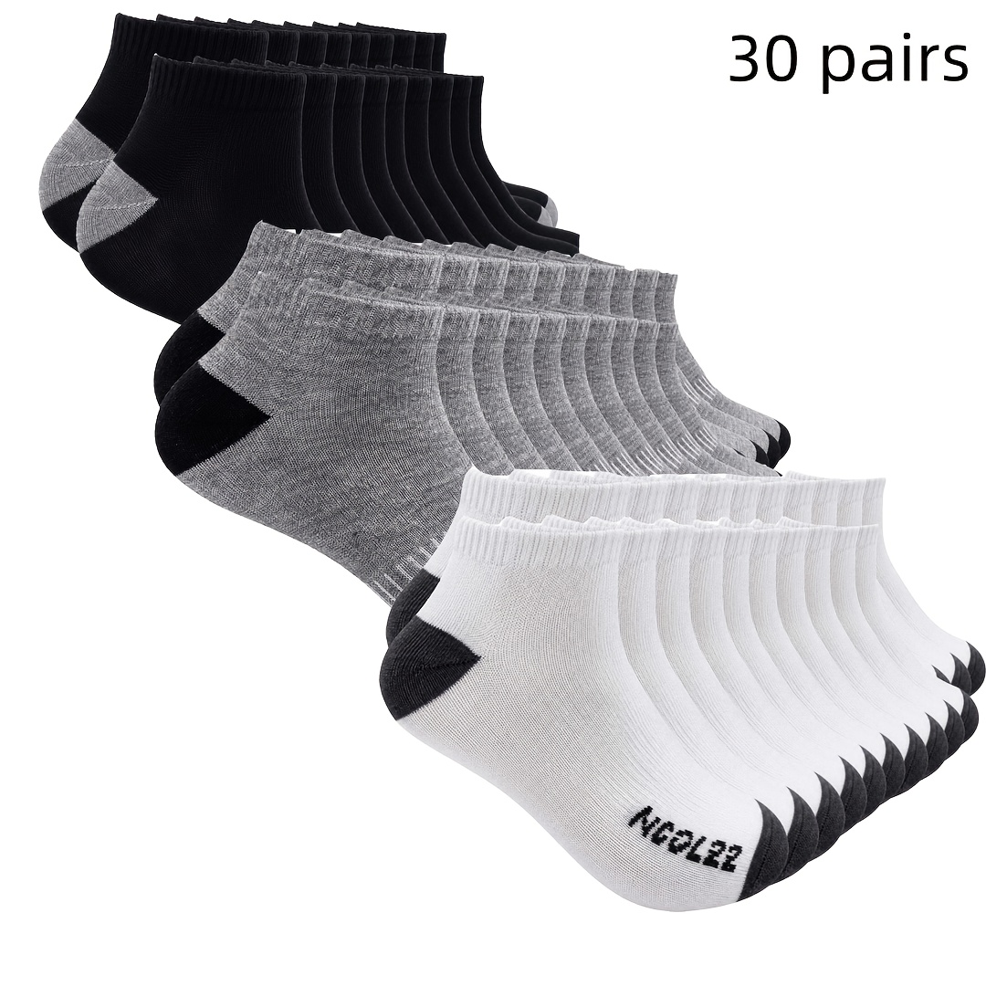 30 Pairs Of Men's Ankle Socks - Men's Socks Size Sports Casual Large Socks