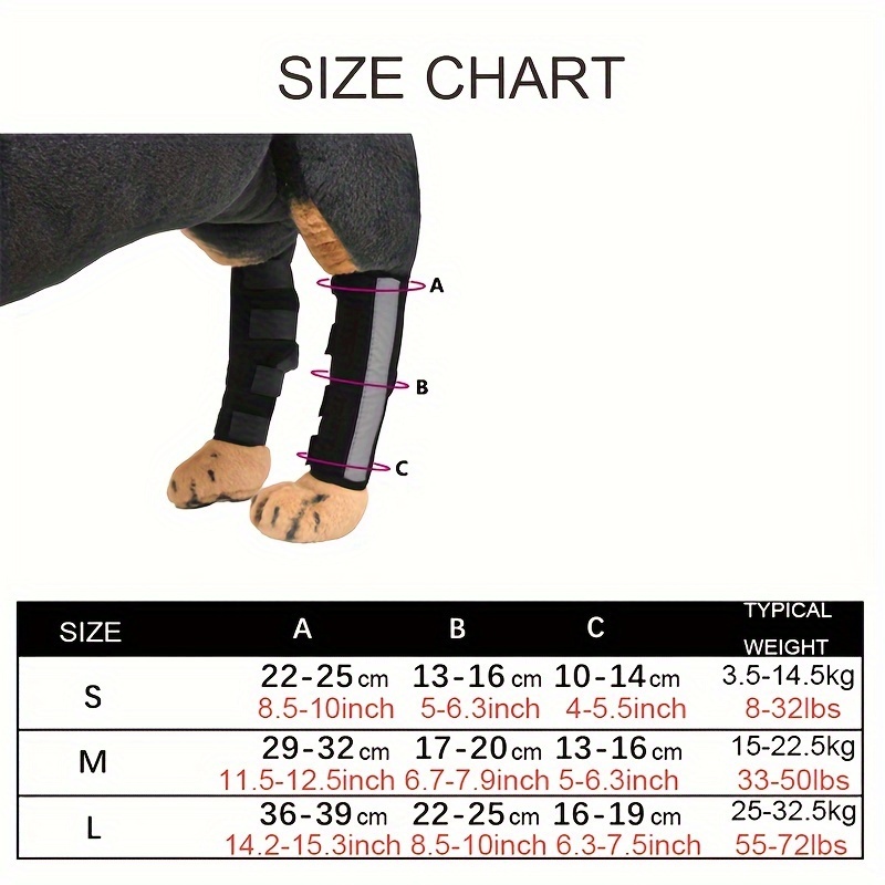 Dog Canine Front Leg Brace Wrap Pair of Pet Leg Compression Sleeve Wrap  with Metal Strip Reflective Straps Support Rod