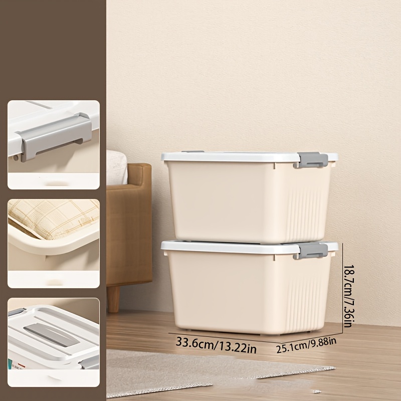 2pcs Large-Capacity Stackable Storage Bins with Lids