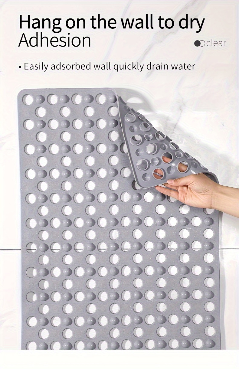 1pc bathroom non slip mat with suction cup bath rug shower mat round hole design bathroom massage   drain suitable for shower room hotel toilet toilet bathtub bathroom accessories Product details 6