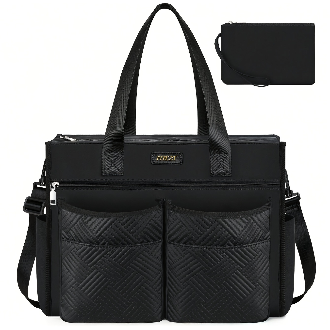 large capacity utility tote bag with 18 exterior interior