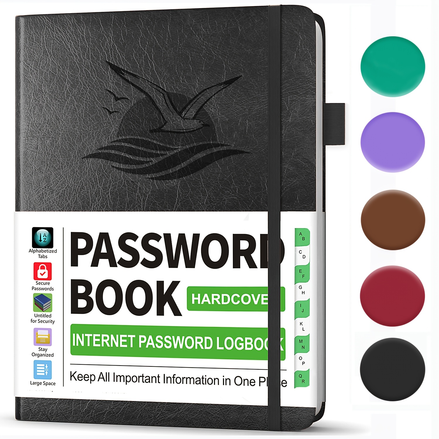 

1pc Honfersm A6 Hardcover Password Book With Tabs - Internet Password Logbook, Website Login Organizer, Ideal Gift For