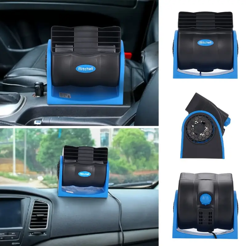 cigarette lighter air conditioner for car 12V DC Electric Conditioning Fan Auto Cooling Air Heater With dimensions of 6.34 x 4.8 x 3.23 inches and weighing 13.1 ounces 12V Car Dash Fan, No