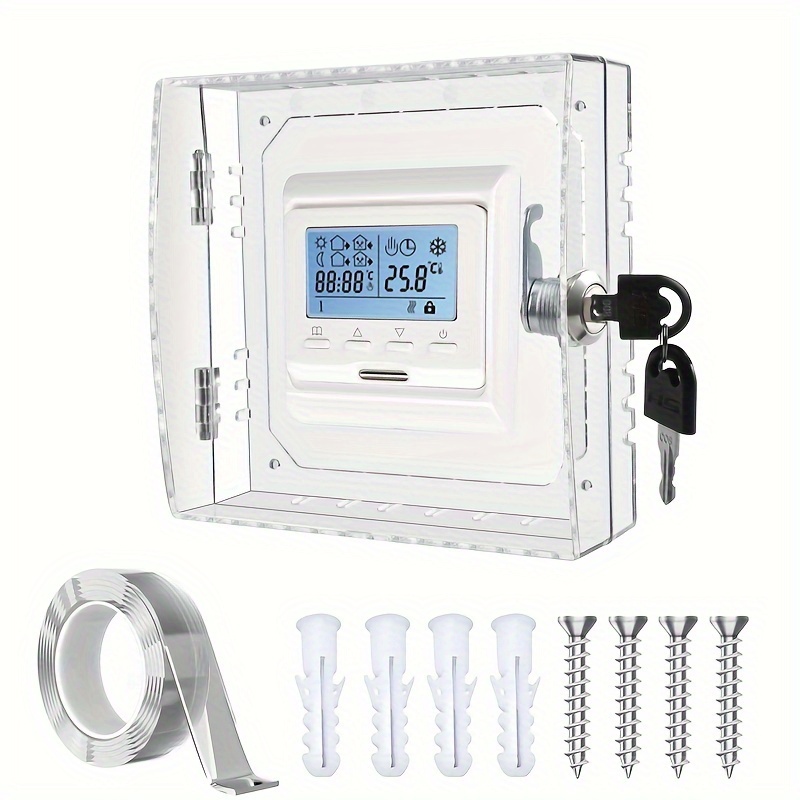 Thermostat-Schutzbox Mit Schloss – Transparente Acryl-Abdeckung, Wandmontiert, Für Restaurants, Büros