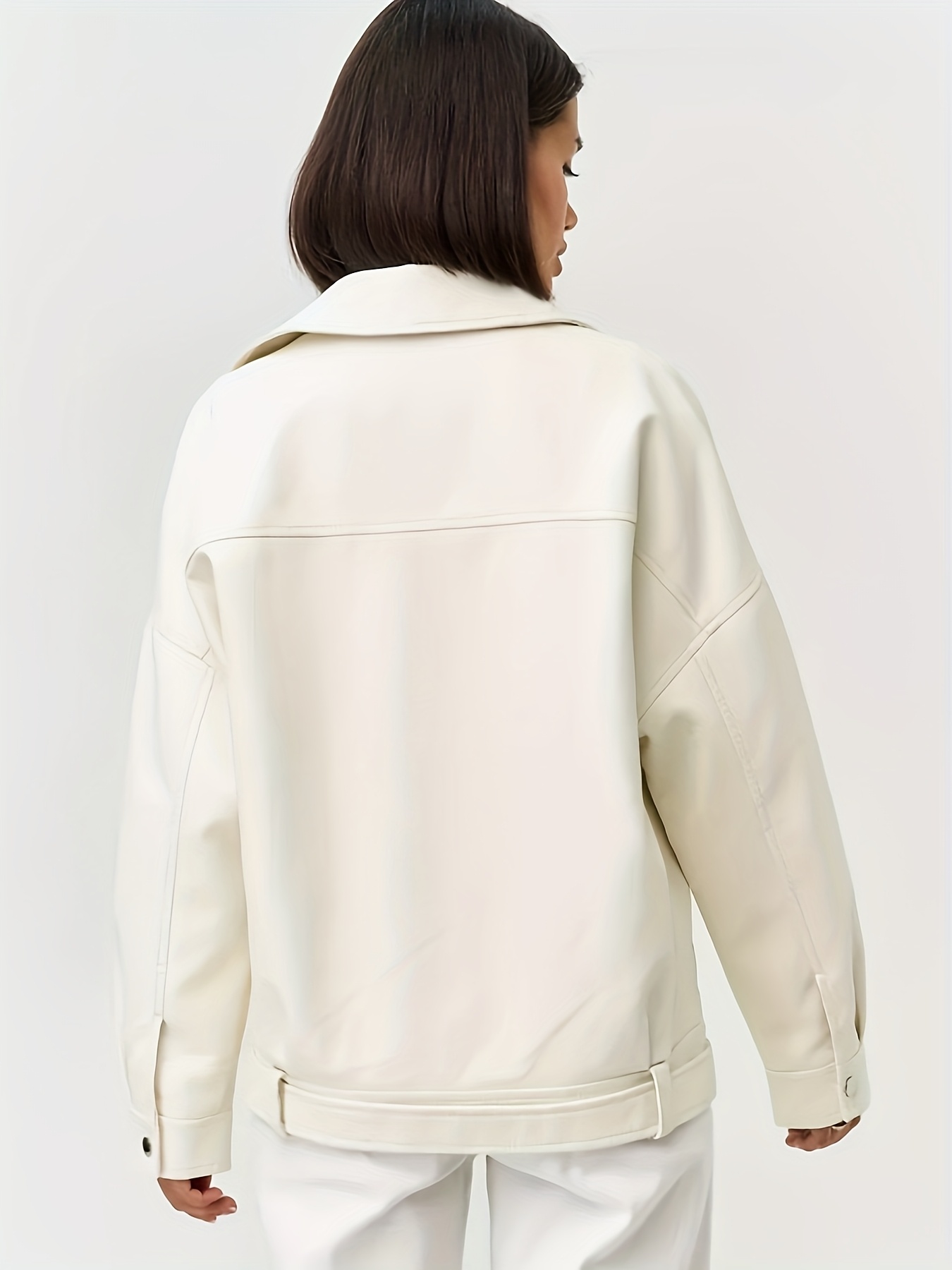 chaqueta cuero chic mujer casual Temu Peru