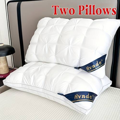 item picture 2pcs luxury 5 deep sleep neck support non high pillow core for hypoallergenic polyester cover modern soft texture pillows for sleeping cooling pillows neck pillow gift