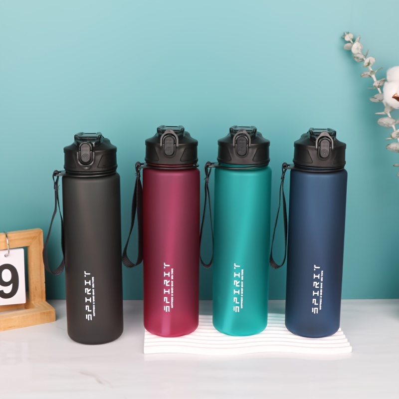 1pc750ml/21oz Water Bottles with Straw, Large Capacity Motivational Time Marker Water Bottle Reusable Plastic Leakproof Durable Water Jug for Gym Work Travel and Outdoor Sports