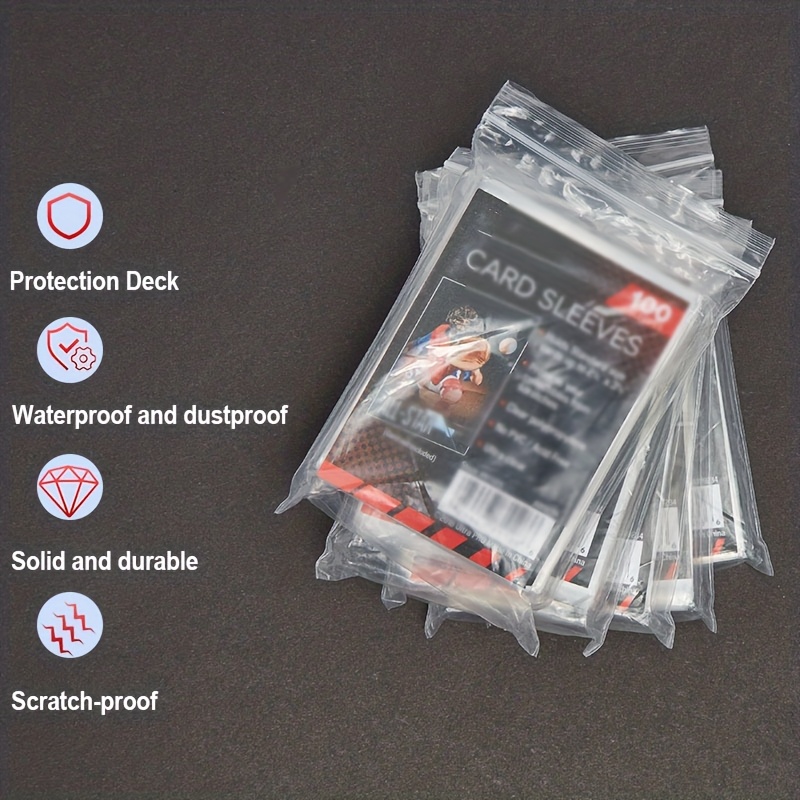 TEMU 500 Card Sleeves For Trading Cards, Soft Penny Card Sleeves Clear Plastic Card Protectors Fit For Baseball Card, Sports Cards, For Game Card