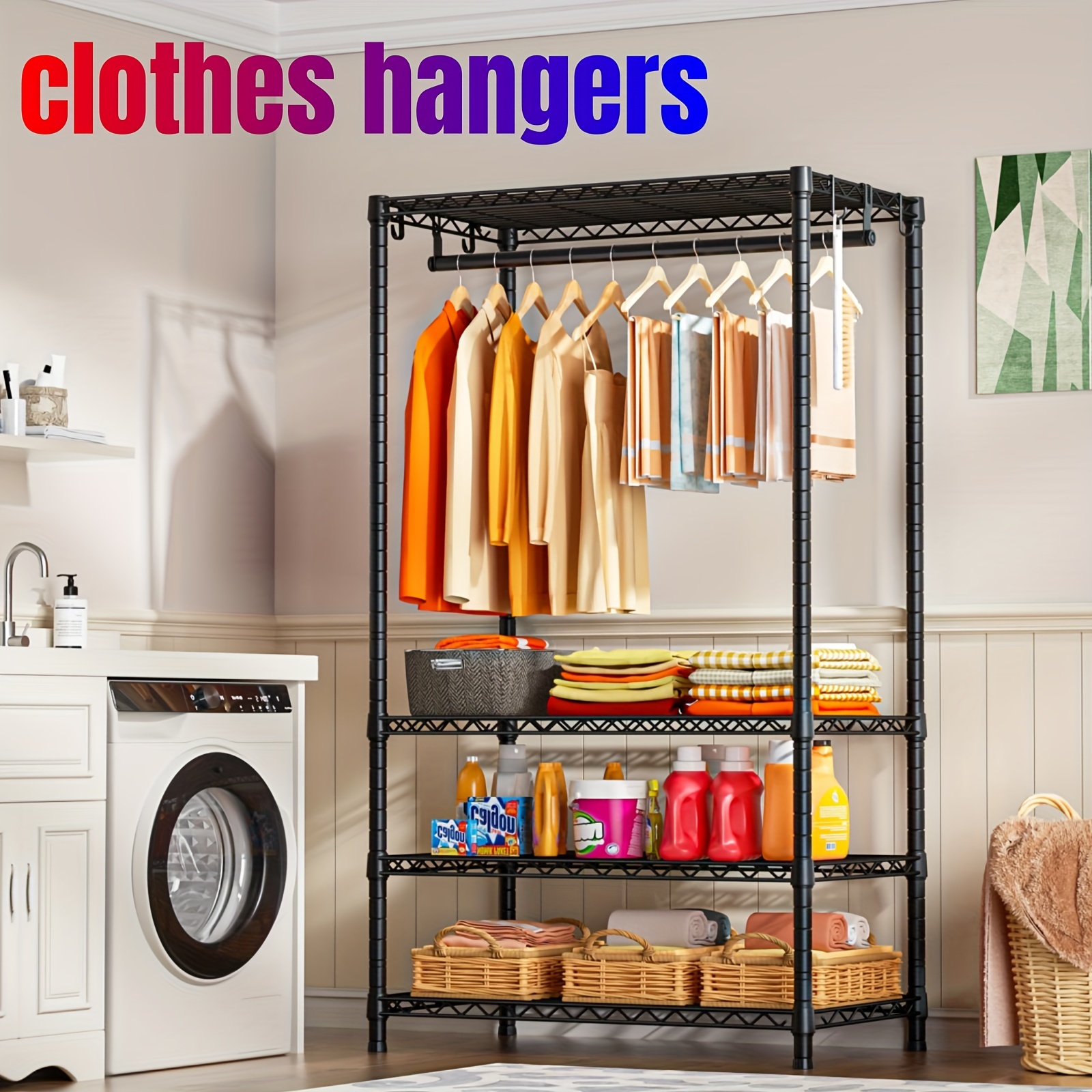 

Duty Garment For Closet Organizers And , Freestanding 4- Clothes Shelves, Closet , And , Metal Closet For Hanging Clothes, Max 500 Lbs, For Organization,