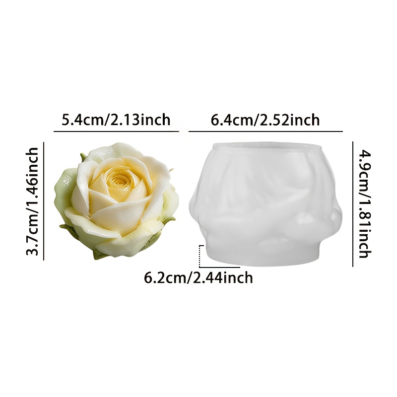 3d Rose Flower Silicone Mold Suitable For Candles, Resin Crafts, Plaster & Diffuser Stone Making - Multi-use Diy Mold With Realistic Rose Petals & For Wax, Epoxy Resin, Plaster Decorations