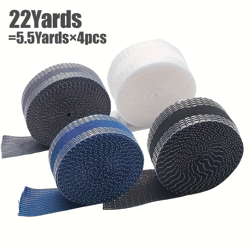 E-shop 4-Rollen Mischfarben-Set mit Bügelband, Gesamtlänge (5,5 Yards pro Rolle), waschbar zum Bügeln von Hosen Kleidung, erhältlich in Weiß, Schwarz,