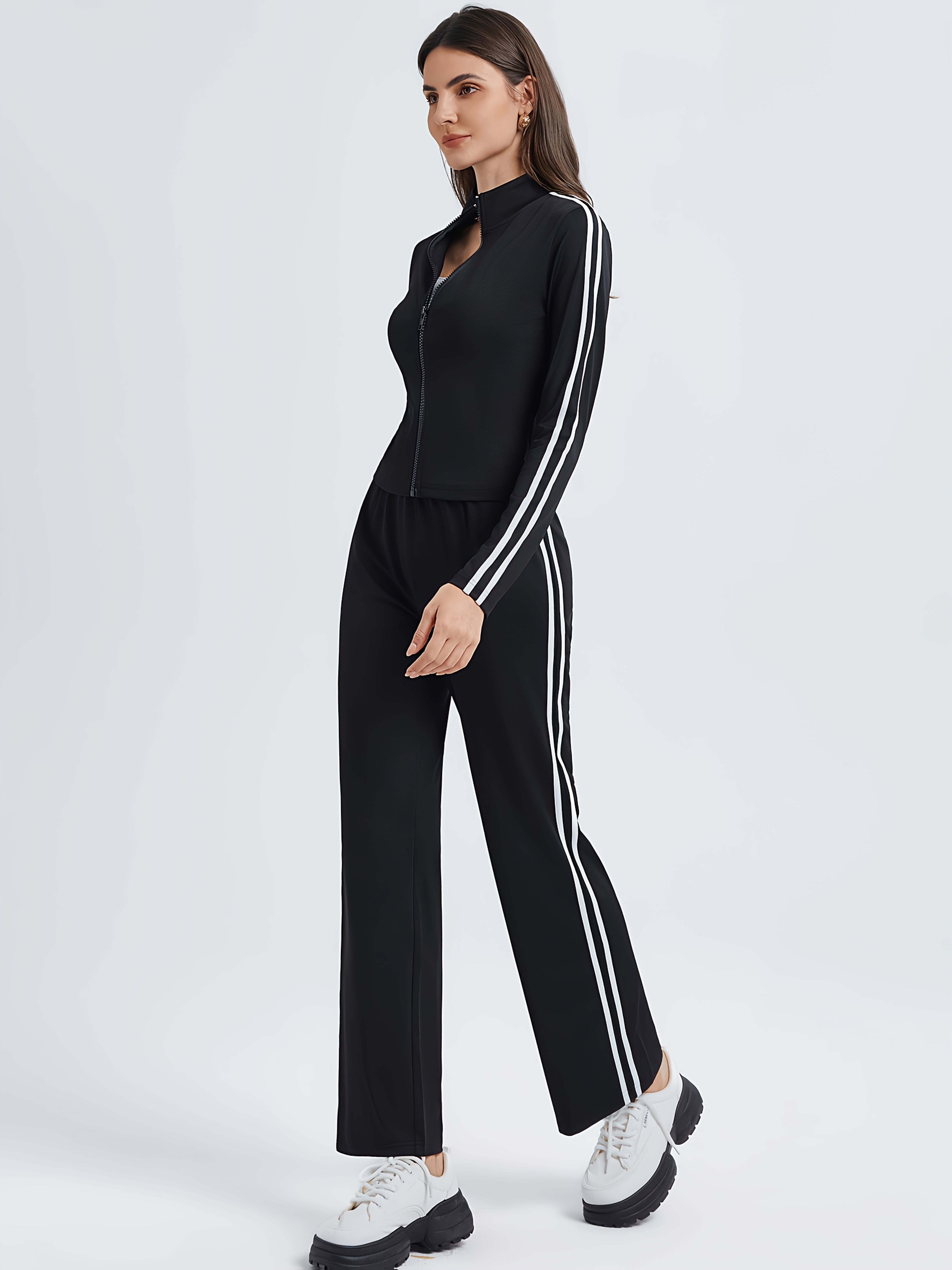 conjunto deportivo casual mujer diseño bloques color top Temu