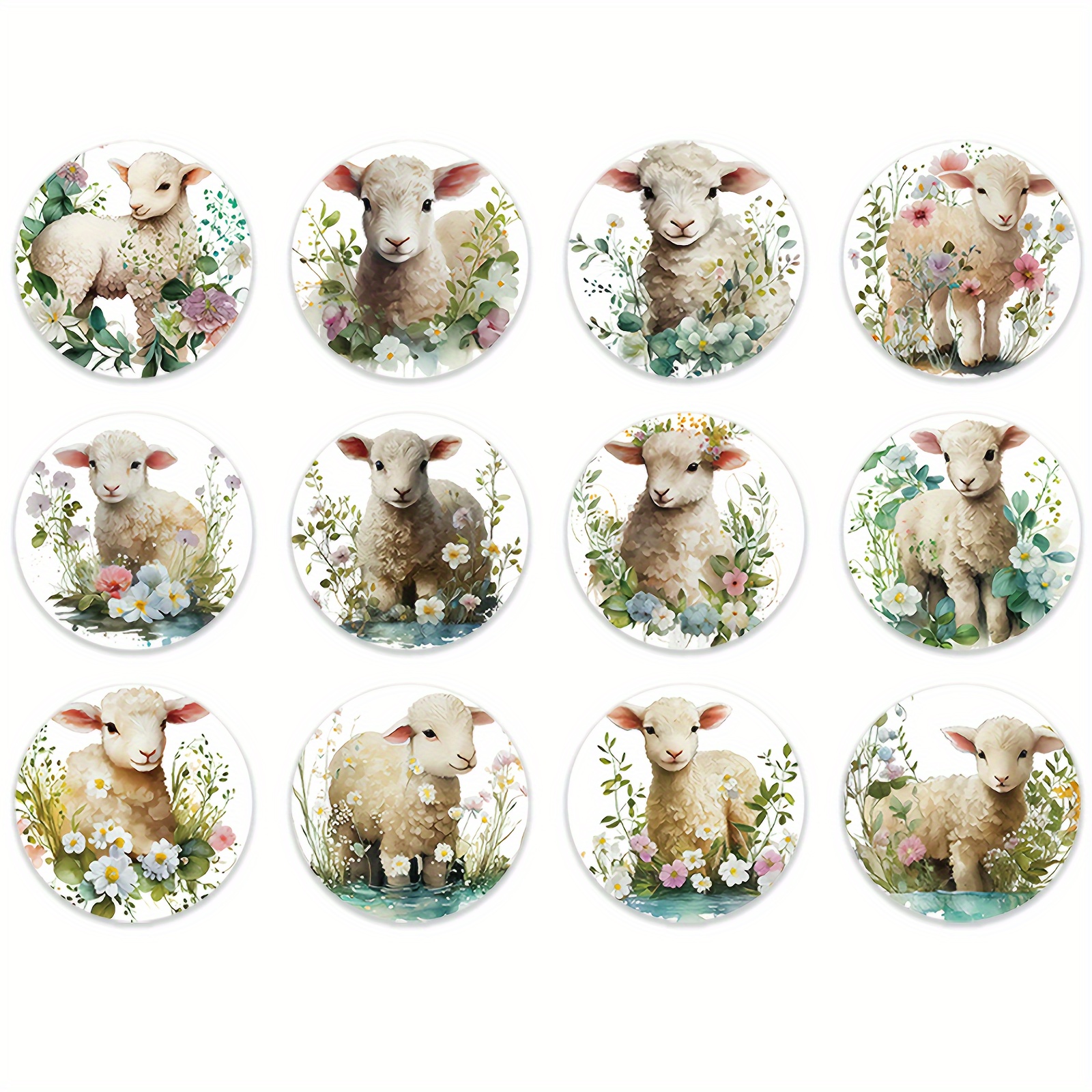 Image of 120pcs Sheep Stickers Sheep Stickers And Decals Sheep Gifts For Women And Men Lamb Party Lamb Birthday Party Decorations Sheep Gifts For Sheep Lovers Farm Animal Stickers