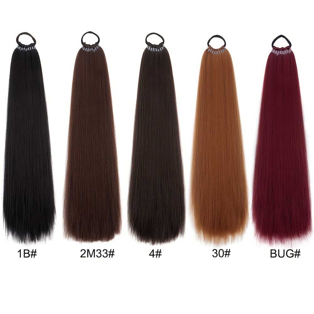 womens   straight synthetic ponytail extension with elastic hair tie versatile   long ponytail for all hair types ideal for daily wear and special occasions details 4