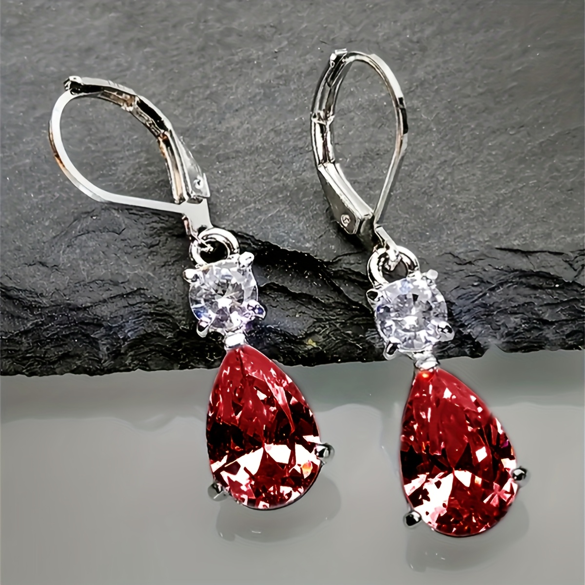 Zirconia Decor Dangle Earrings - Banquet Jewelry
