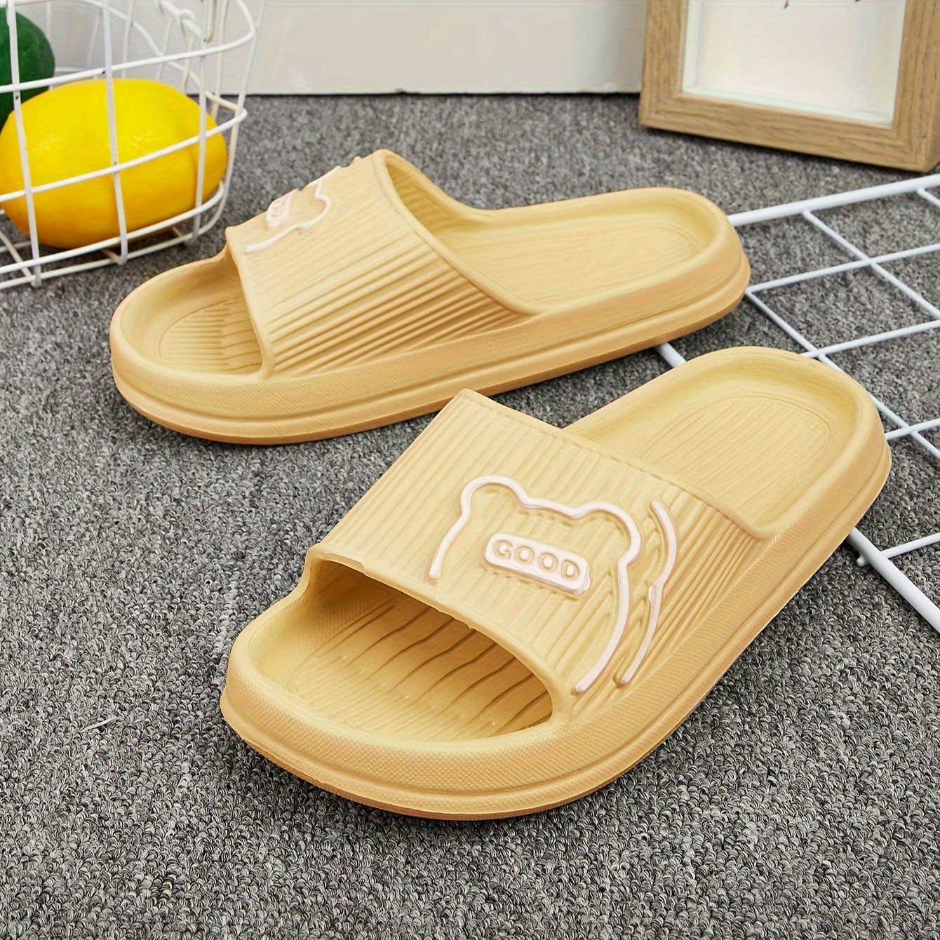 Casual Cartoon Open Toe Slippers For Boys, Non Slip Anti-odor Quick-drying Slippers For Indoor Shower Pool, All Seasons