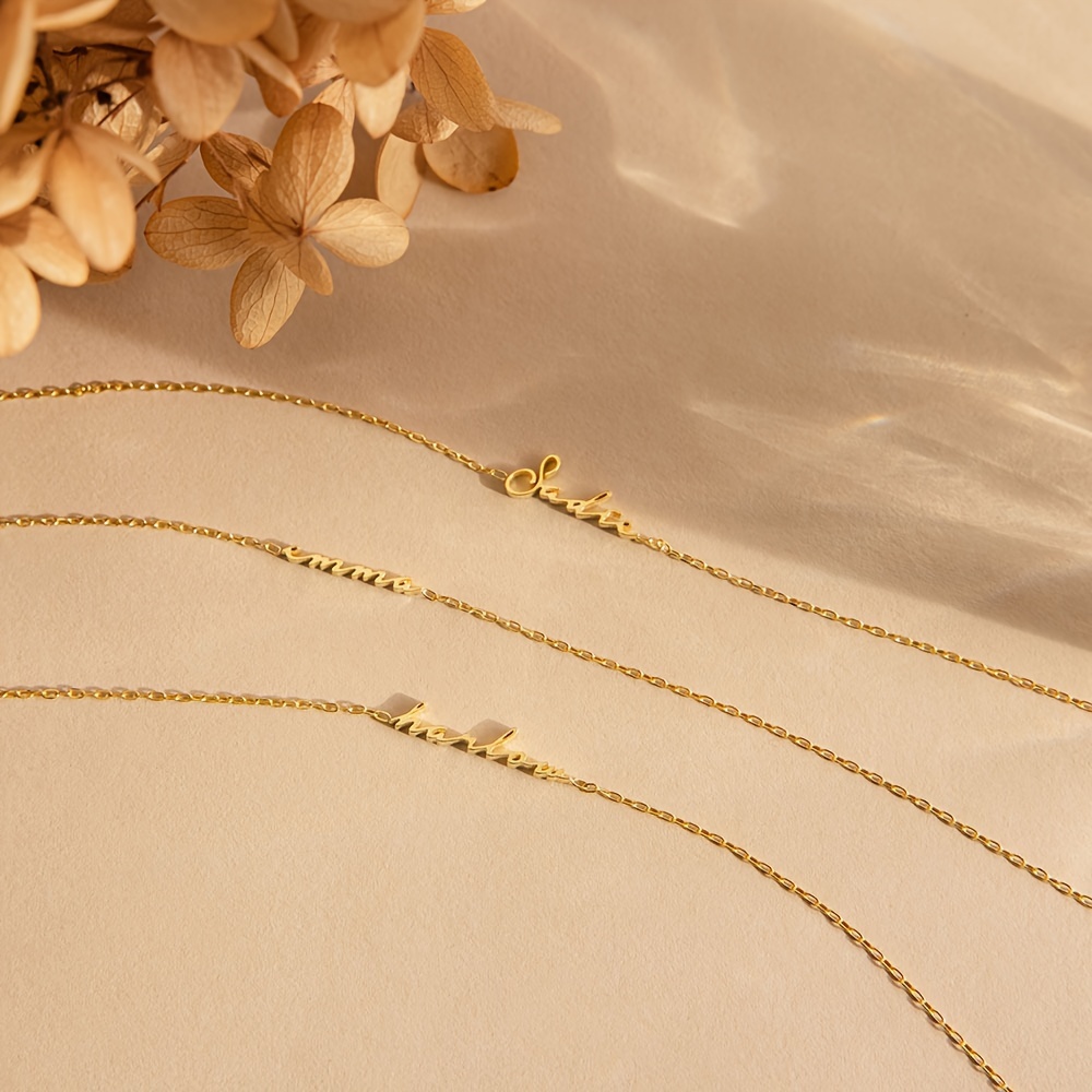 Image of Personalized Minimalist, Custom Golden English Name For Women, Suitable For Daily Wear Jewelry