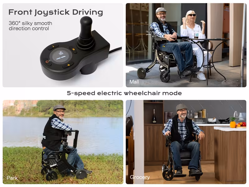 4in 1 rollator walker electric wheelchair combo electric rollator walker with foldable lightweight transport wheelchair 600w magnesium alloy motor ideal for elderly rehab Product details 5
