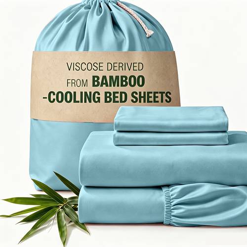 photo de l'article ensemble de draps rafraîchissants en bambou 3 pièces - poche jusquà 14 - draps ultra- et respirants à double couture - de luxe pour lété