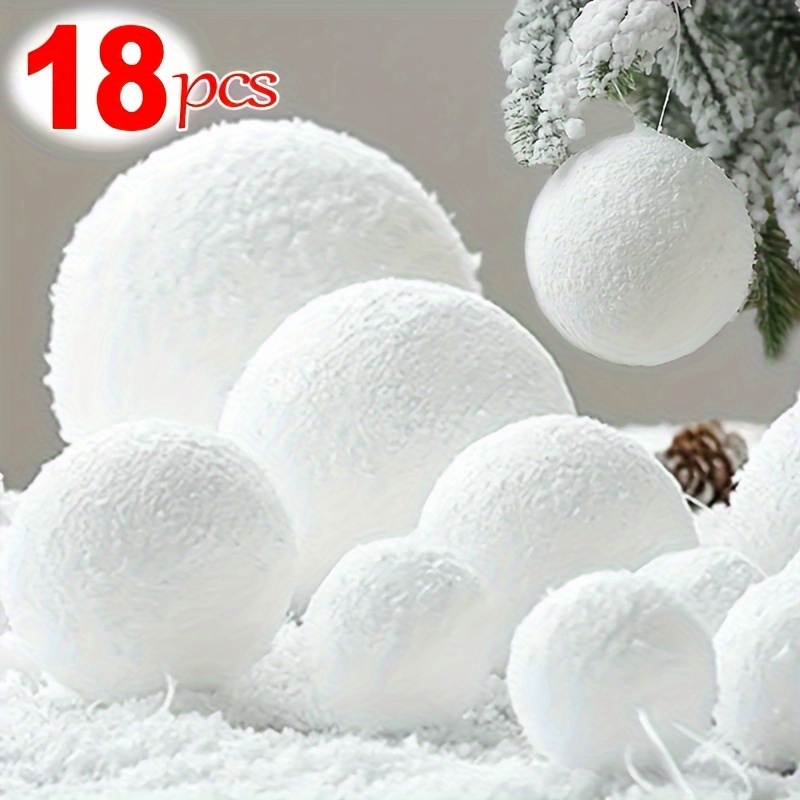 

18pcs Foam - Christmas Tree Hanging Ornaments, & New Decorations, Round Pendants - No Required,