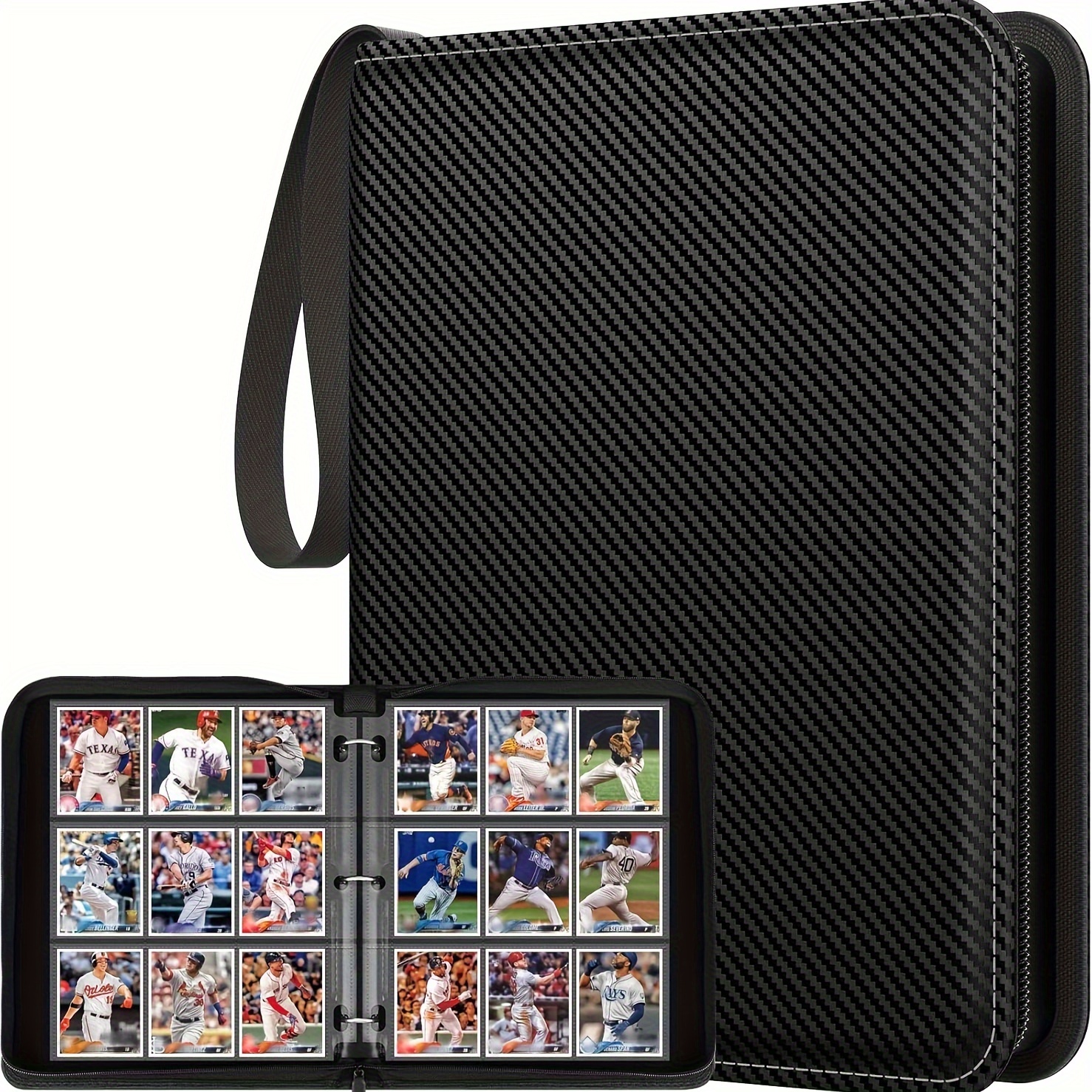 

Black Pu Leather Baseball Card Album With 900 Pockets - Collecting And Displaying Cards