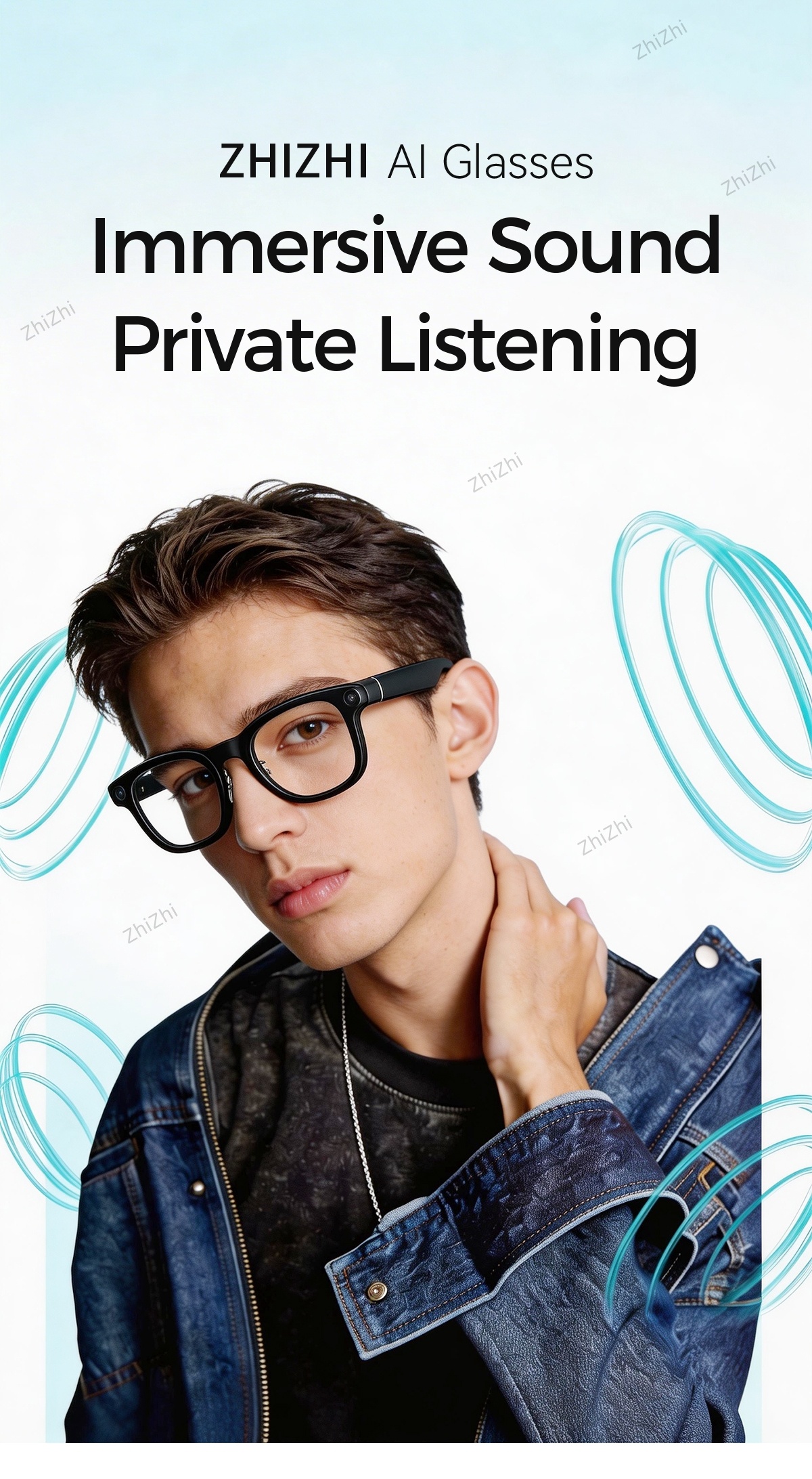 Zhizhi Ai Smart Glasses Ai with Camera And Audio for Men Women 4K with Charging Case Ai Smart Glasses Video Recording Chatgpt 800W Connect to Phone Equipped with a Chatgpt Translator And Dual Microphones for Noise Reduction