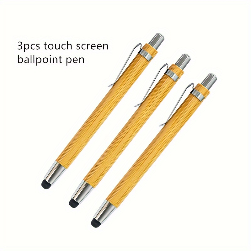 3pcs Creative Touch Screen Pen, Ball Pen Neutral Pen, Student Supplies, Pen Holder Creation, Black Width 1.0mm Can Replace The Pen Refill