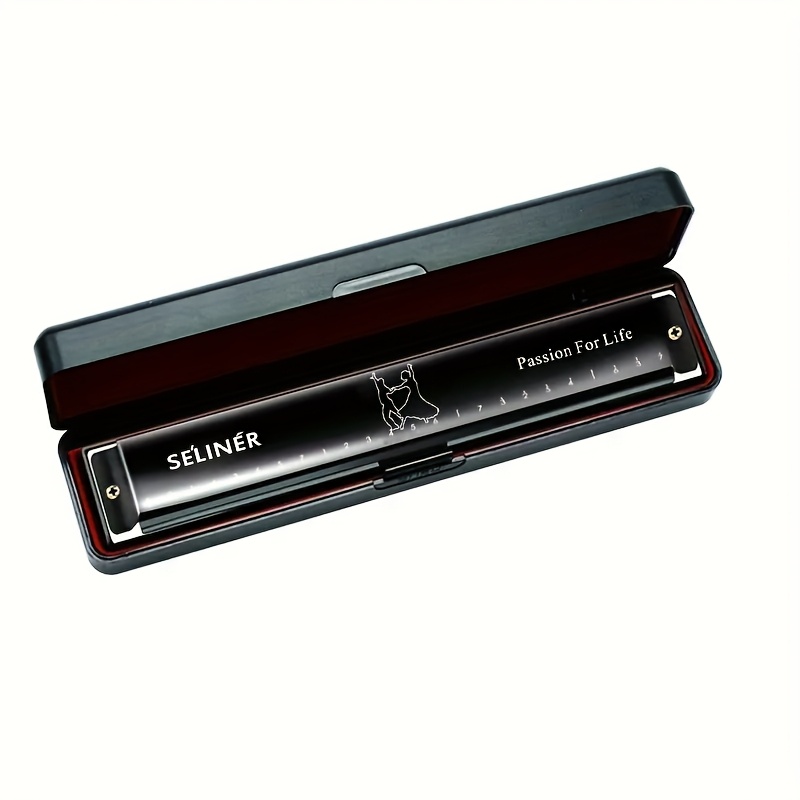 TEMU Style Harmonica With Metal Body, Includes Storage Case - 24-hole Harmonica, A Perfect Gift For Beginners, C-key Harmonica, Lovers And Musicians