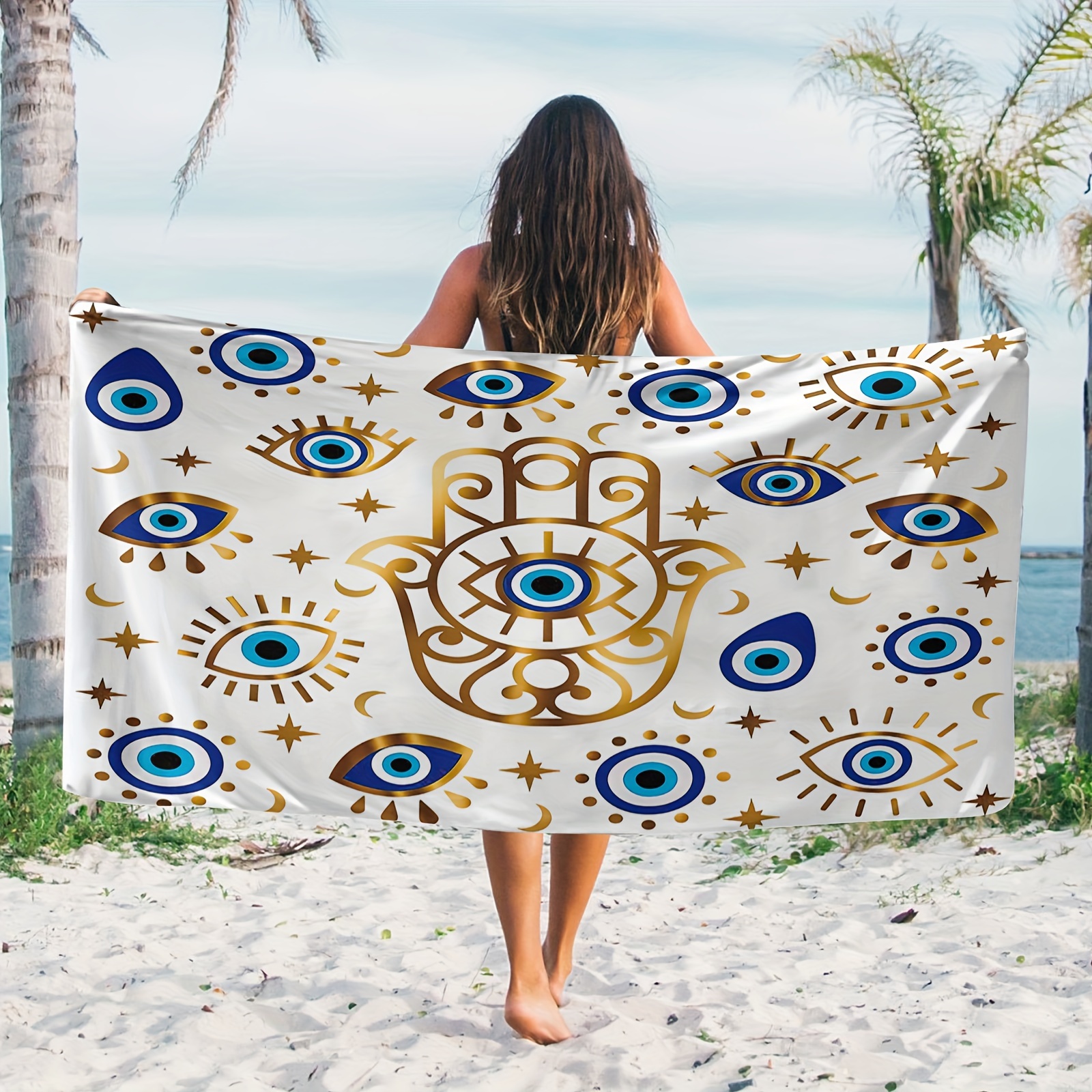 

Polyester Eye Pattern Towel - , 250gsm, , , -dry Swim & Towel For Men And Women, For , , , Camping