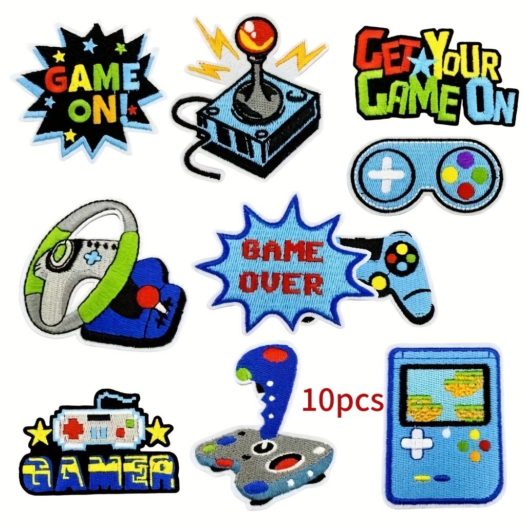 Image of 10/20pcs 9/18pcs Game Cloth Stickers For Clothes, Shoes, Hats And Bags Embroidery Patch Iron-on Or Sewing Diy Decorative Fabric Sticker