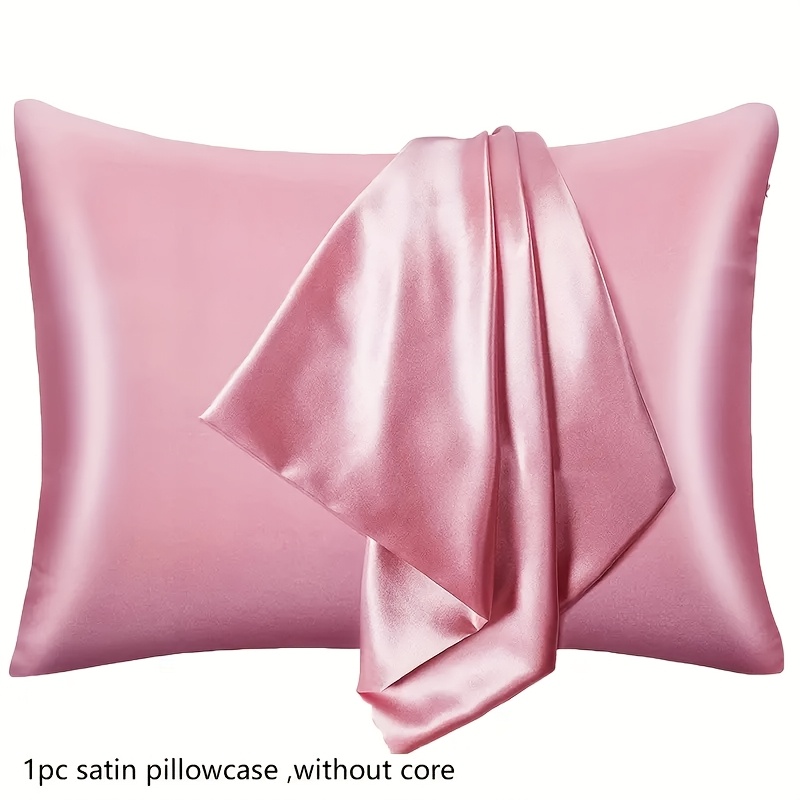 1pc luxury satin pillowcase with invisible zipper soft breathable silk like   warm stain resistant   zipper closure   bedroom living room decor machine washable   polyester woven fabric 80 85gsm details 8