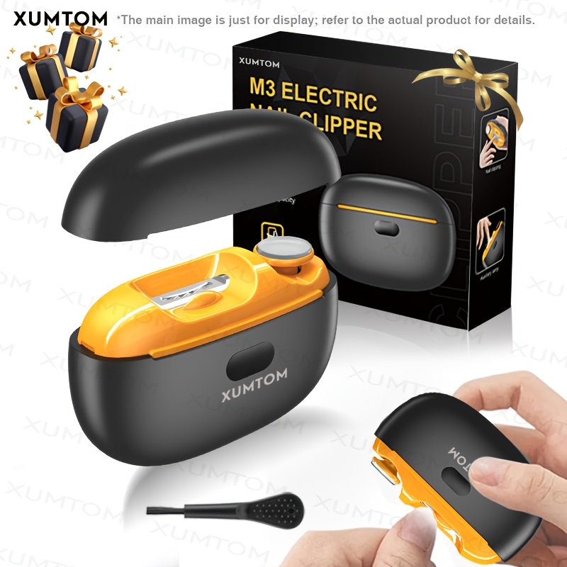 E-shop 2-in-1 Elektrischer Nagelknipser & -polierer, Automatischer Nageltrimmer mit LED-Licht für die Nacht, USB-wiederaufladbares kabelloses