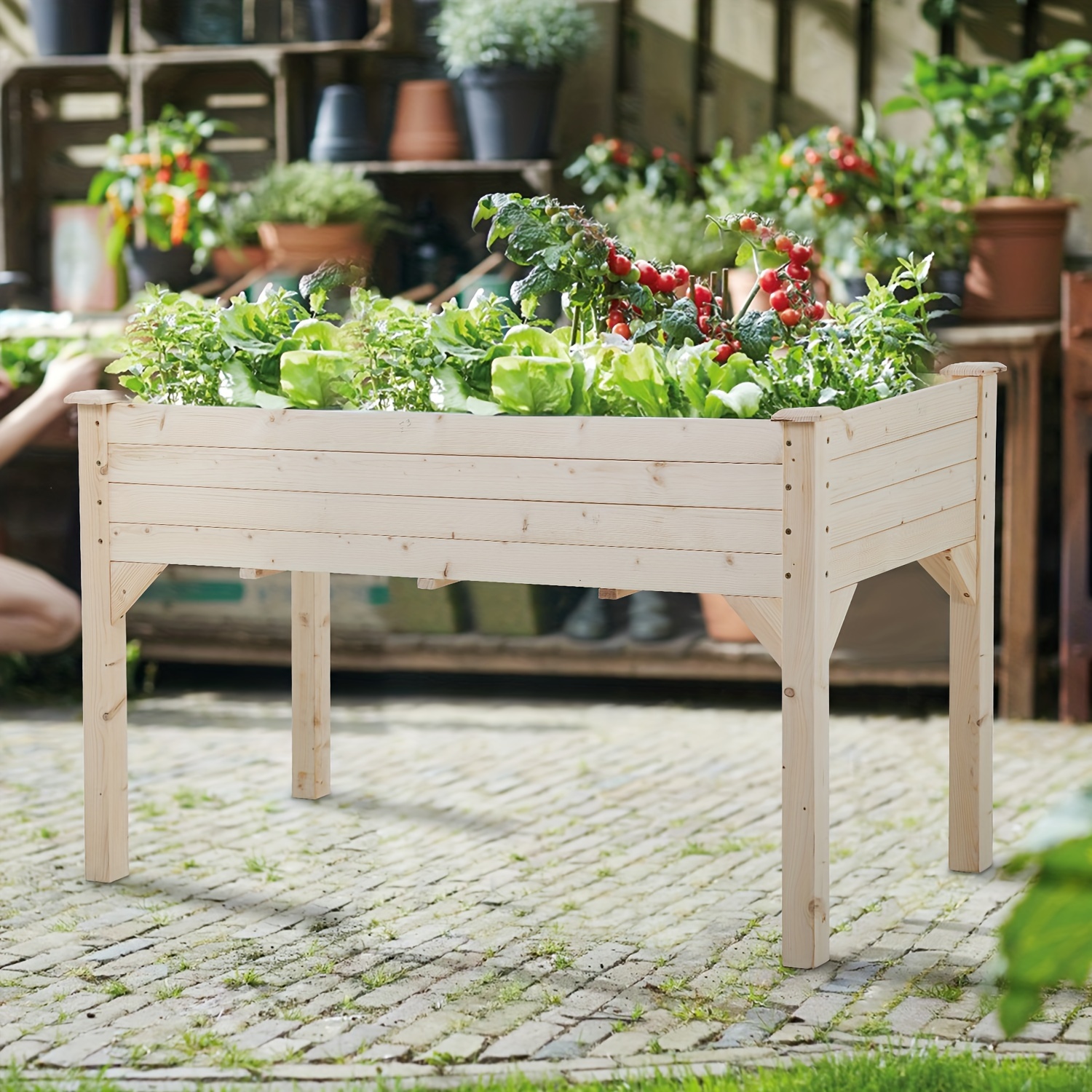 

Raised Garden Bed Outdoor Wooden Planter Box With Legs Elevated Planter Raised Garden Boxes For Herb, Vegetable, Flower And Fruit