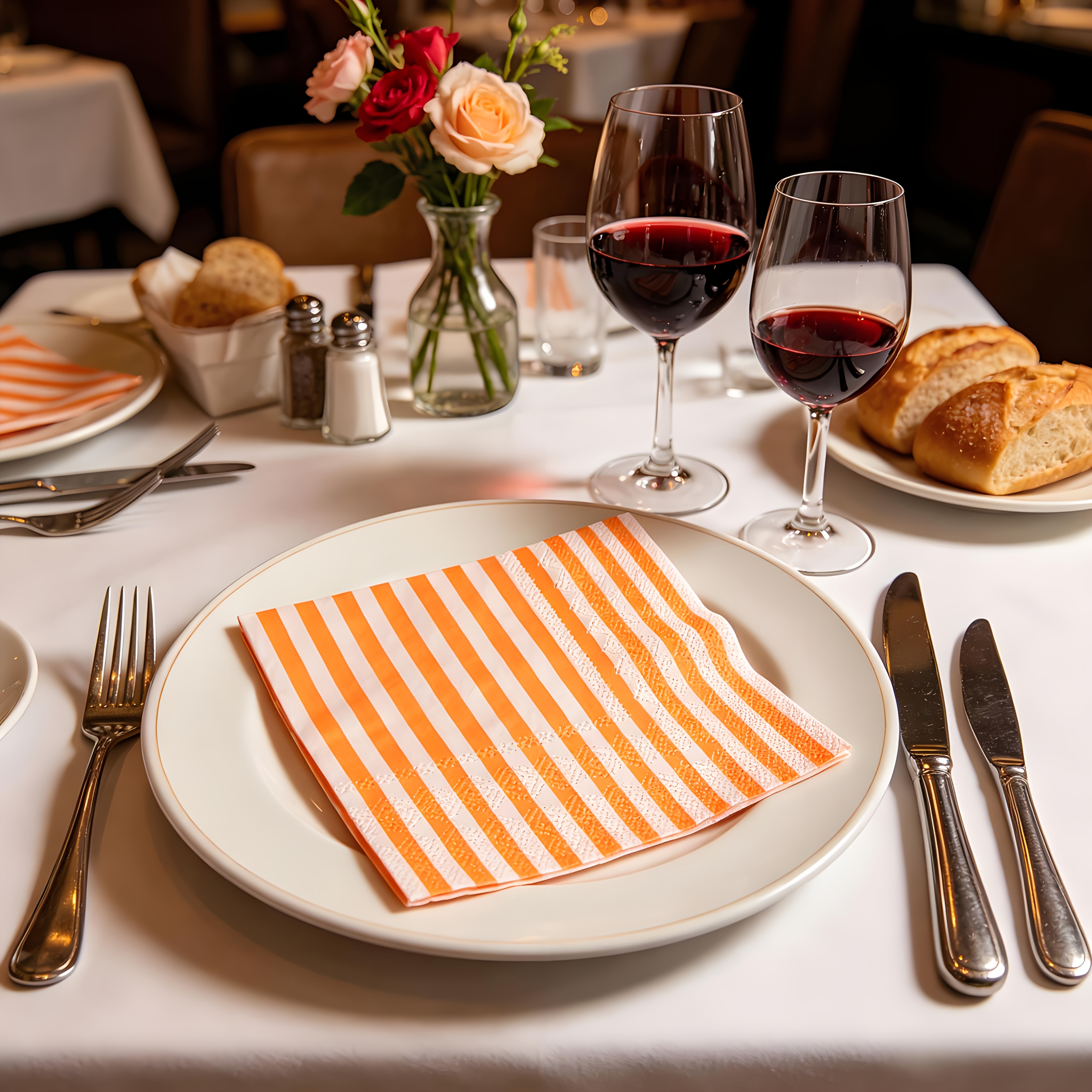 TEMU 20 Sheets Of Macaron Striped Three-layer Party Napkins, Folding Size 4.9×4.9 Inches. Fresh Striped Color Scheme. Suitable For Various Occasions