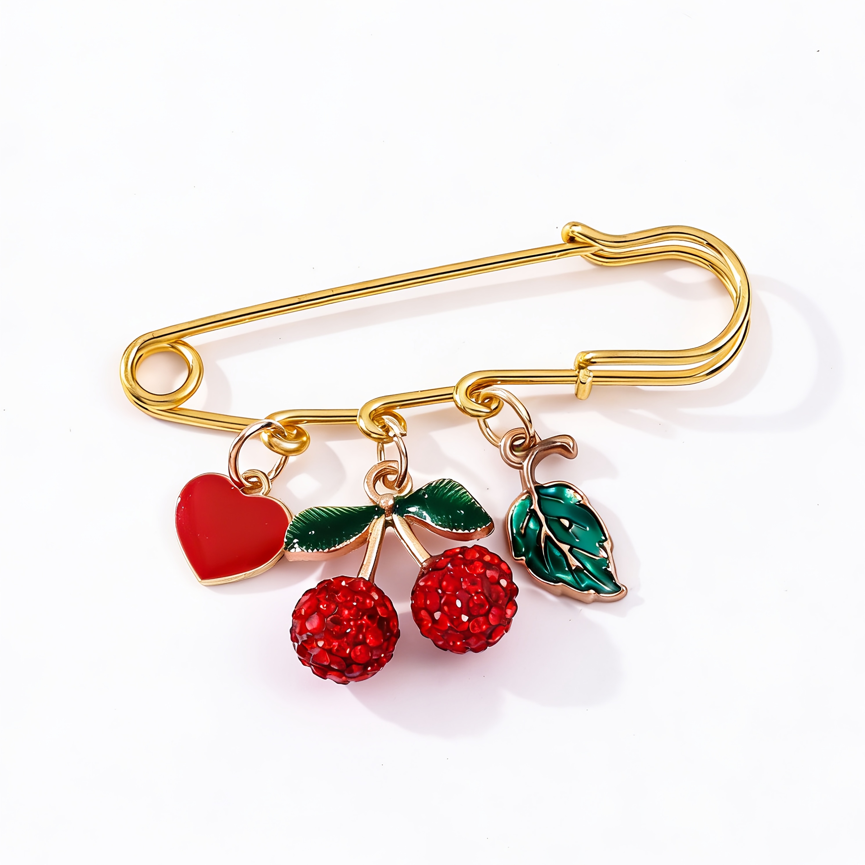 TEMU Broche de metal con y diamantes de rojos | Elegante accesorio de ropa vintage para damas, colgante , aleación de , marca NXQXN