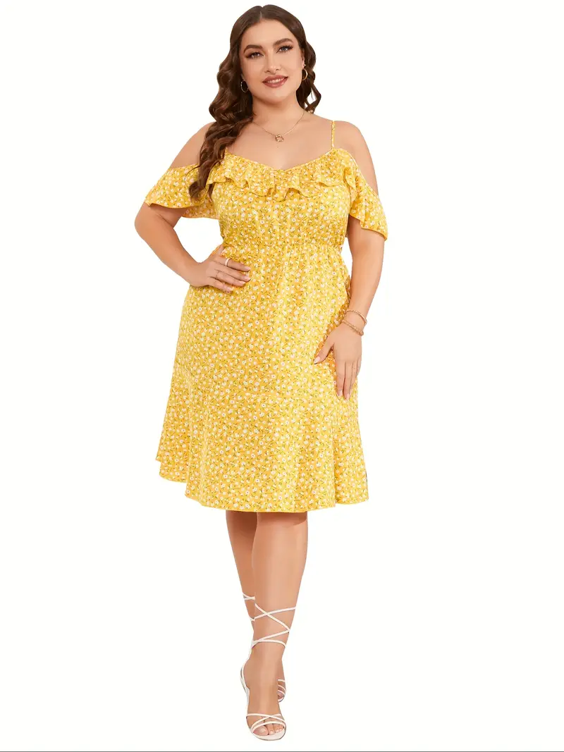 plus size spaghetti strap shoulder dresses women v neck - Temu plus size spaghetti strap shoulder dresses women v neck - Temu