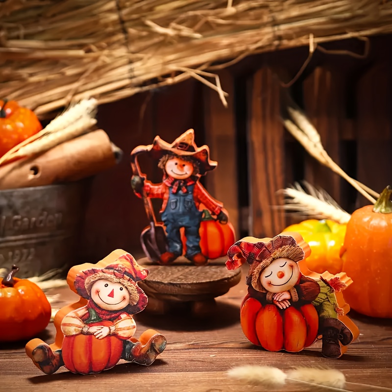 TEMU 3pcs Thanksgiving Table Centerpieces, Wooden Decoration Set, Rustic Farmhouse Style Wooden Decoration, Suitable For Table, Kitchen, Entrance